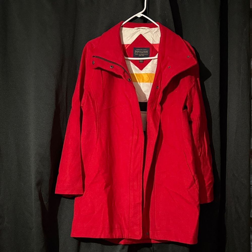 Pendleton Bright Red Wool Coat - image 1
